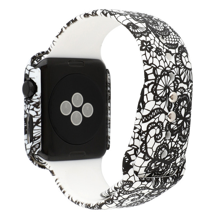 Apple Watch защитна кутия с леопардов мотив и дантела — силикон+PC, 22 мм прав интерфейс, силиконов ремък, съвместим с 135792