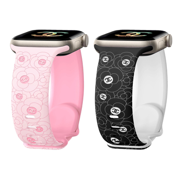 Apple Watch szilikon sportszíj gravírozott kamélia motívummal, kompatibil minden sorozathoz