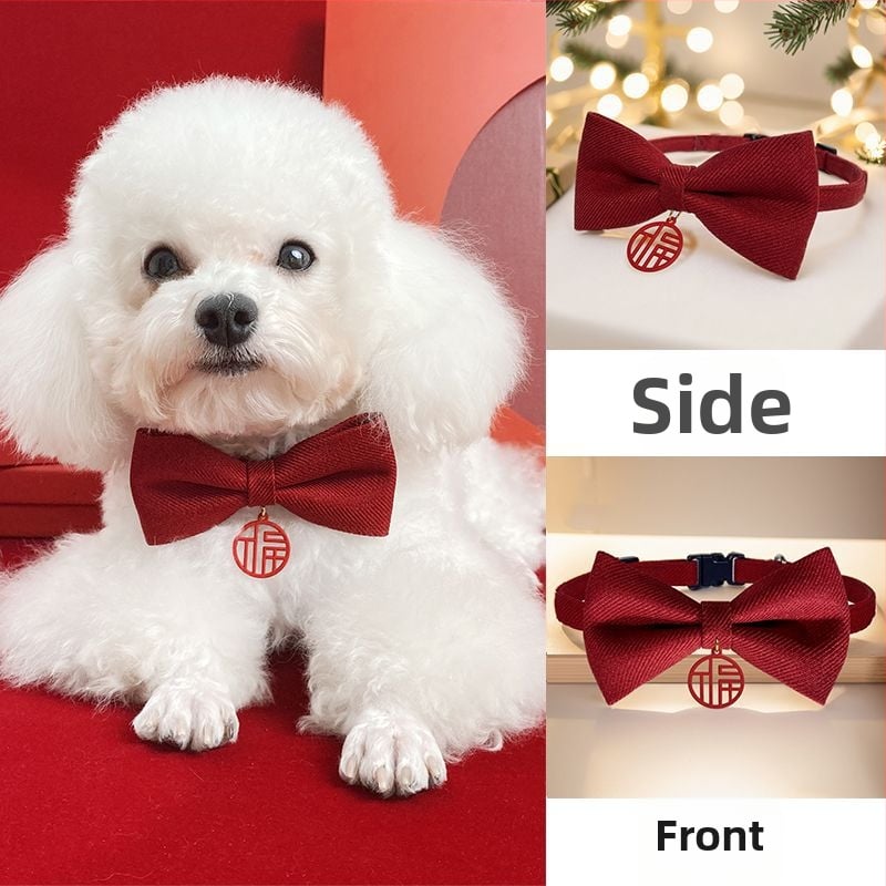 Котешки нашийник с папийонка от мохер – за котки, международен износ, фабрично директен продукт