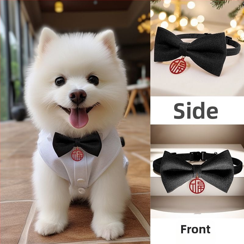 Котешки нашийник с папийонка от мохер – за котки, международен износ, фабрично директен продукт