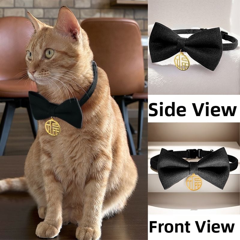 Котешки нашийник с папийонка от мохер – за котки, международен износ, фабрично директен продукт