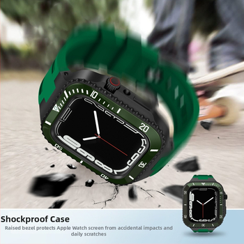 Kućište za Apple Watch, iWatch serije 44/45 mm – metalno zaštitno kućište s integriranim kaišem S8