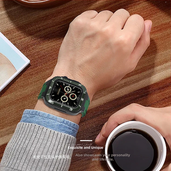 Kućište za Apple Watch, iWatch serije 44/45 mm – metalno zaštitno kućište s integriranim kaišem S8