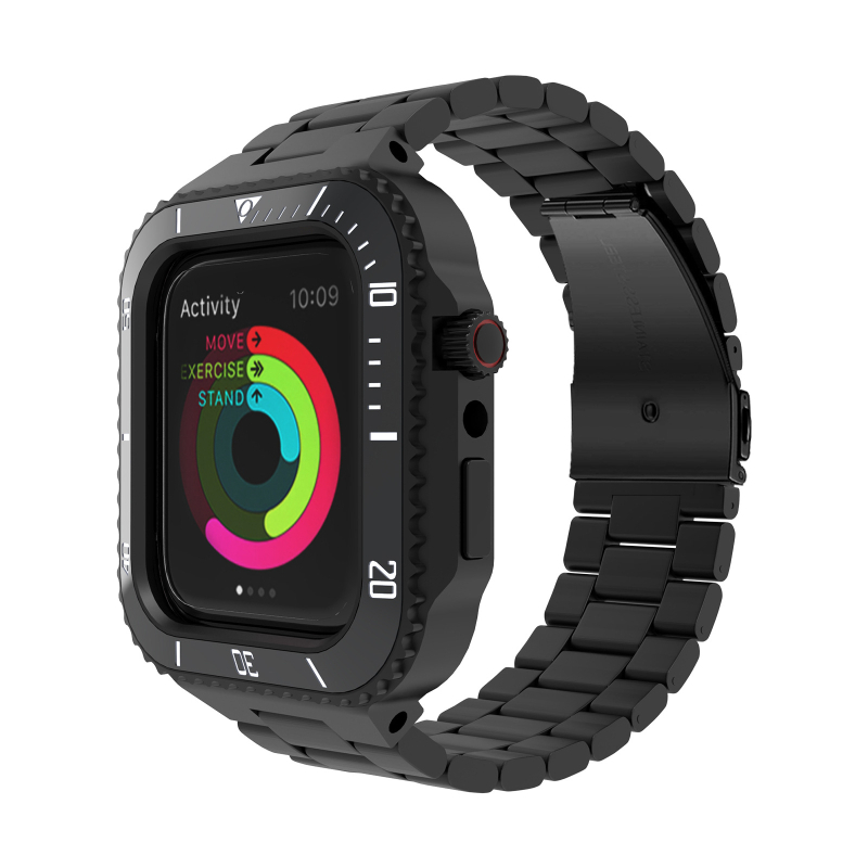 Apple Watch tok integrált pánttal — fém védőhéj az S8 sorozathoz (HUALIMEI)