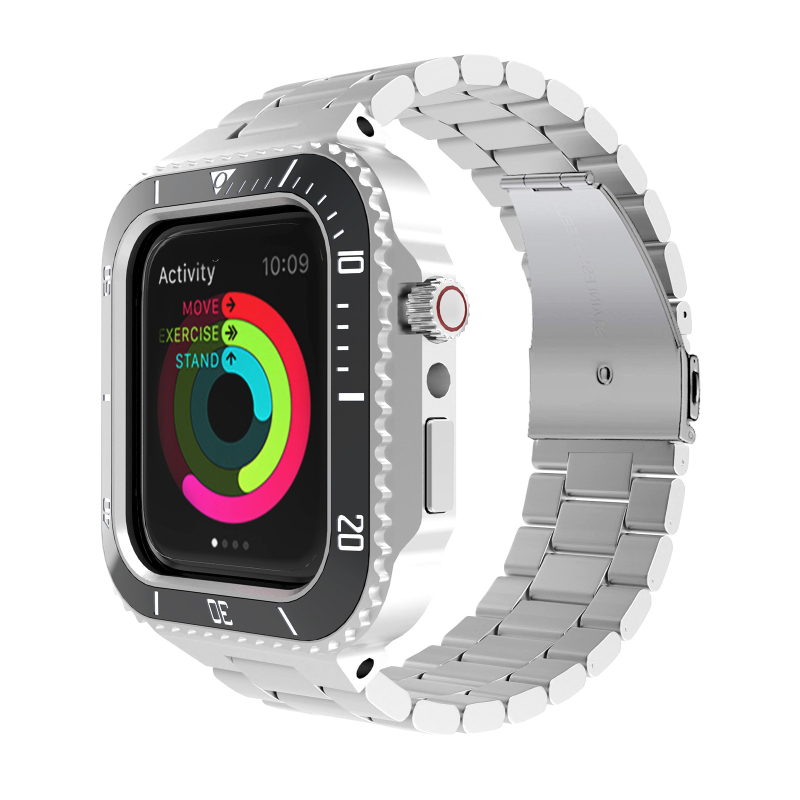 Apple Watch tok integrált pánttal — fém védőhéj az S8 sorozathoz (HUALIMEI)