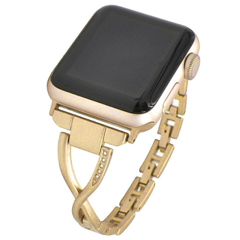 Кристално обсипан метален каиш за Apple Watch, съвместим с X-тип и Y-тип