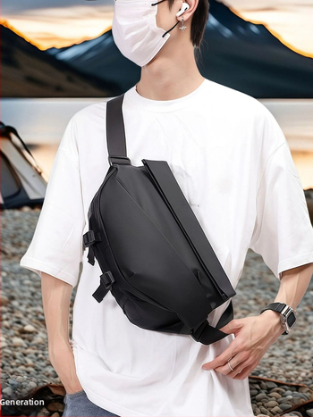 Didden man Мъжка кръчна чанта за през рамо – водоустойчива, против кражба, разширяем капацитет, защита на гръбнака, бизнес стил за пътуване