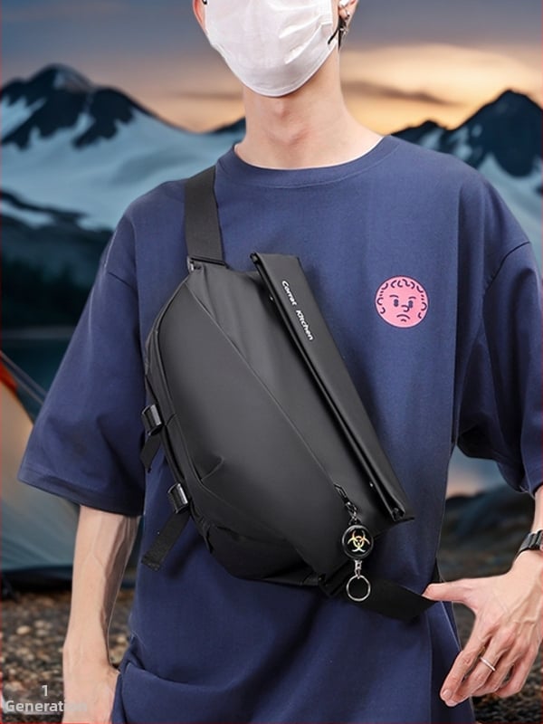 Didden man Мъжка кръчна чанта за през рамо – водоустойчива, против кражба, разширяем капацитет, защита на гръбнака, бизнес стил за пътуване