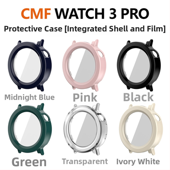 Защитен калъф за CMF WATCH 3 PRO с интегрирано закалено фолио (материал: PC + закалено фолио, тегло: 6 g)