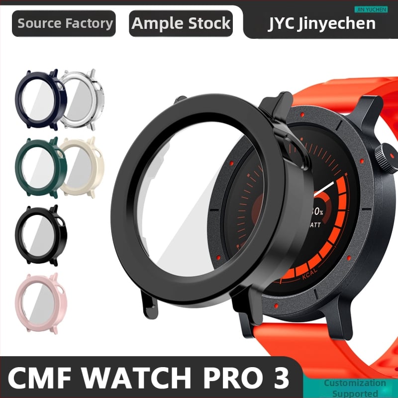Защитен калъф за CMF WATCH 3 PRO с интегрирано закалено фолио (материал: PC + закалено фолио, тегло: 6 g)