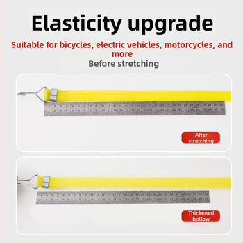 Ελαστική ζώνη πρόσδεσης για μοτοσικλέτες και ποδήλατα, βαμβατένιο υλικό, διαθέσιμη σε μήκη 1 μ., 1,5 μ., 2 μ. και 3 μ. σε συσκευασίες 1–3 τεμάχια