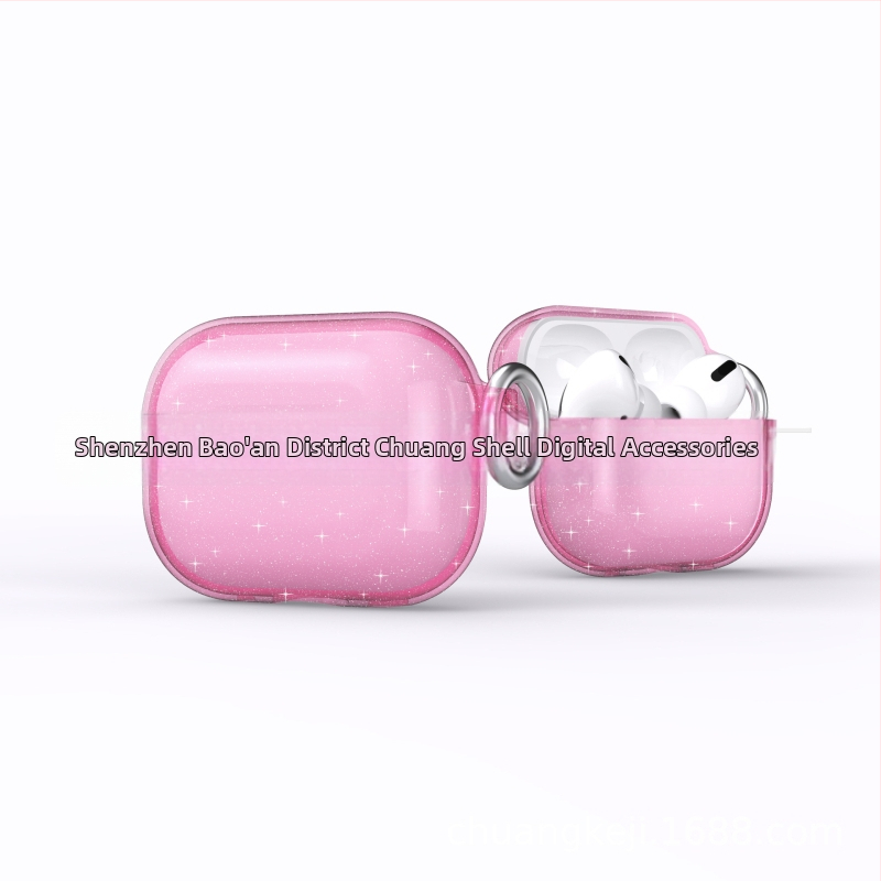 AirPods Pro3 (2025) Glitter védőtok – kemény héj, injektálással gyártott, univerzális, testreszabható