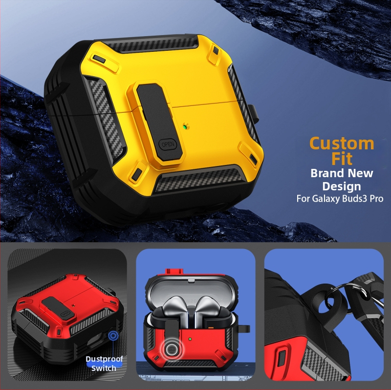 Ochranný kryt pre Samsung Galaxy Buds3/Buds3 Pro – PC/TPU materiál, viacfunkčný dizajn, mäkký a tvrdý kryt, povrch nasprejovaný, prispôsobiteľný