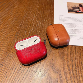 Apple AirPods védő kemény tok – műbőr, velúr, PC; matt felület; kézzel készített; kompatibilis AirPods 1/2/3/4 és Pro 2