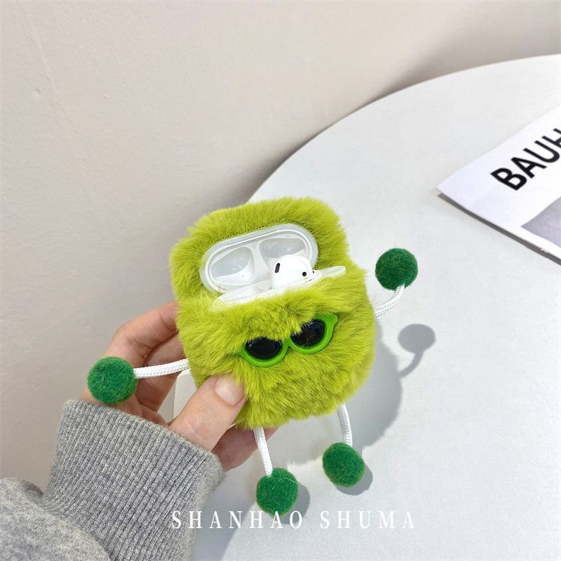 Fülhallgató tok – bolyhos textúra, gravírozás, kompatibilis Apple és más modellekkel, Termékkód 420393172584