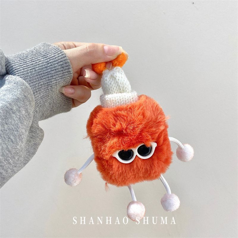 Fülhallgató tok – bolyhos textúra, gravírozás, kompatibilis Apple és más modellekkel, Termékkód 420393172584