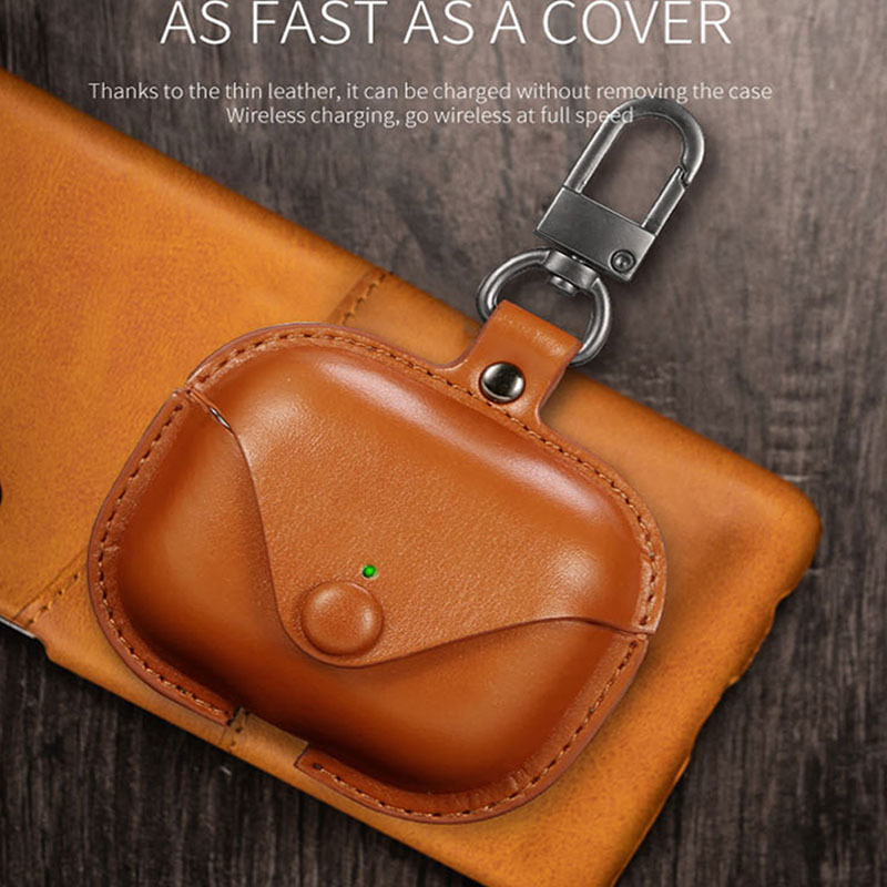 Apple AirPods Bluetooth fejhallgatóhoz készült bőr tok – kézzel készített, Apple-kompatibilis, testre szabható