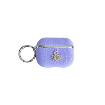 AirPods Pro tok bőrtapintású textúrával és strasszköves díszítéssel, teljes lefedésű ütésálló védelem, PC anyagú, elektroplakált felülettel (kompatibilis az AirPods Pro 1. és 2. generációjával).