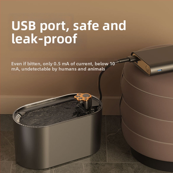 Maekawa фонтан за вода за домашни любимци с автоматично циркулиране и филтрация - демонтиращ се, за кучета и котки, издание 2022, без приложение