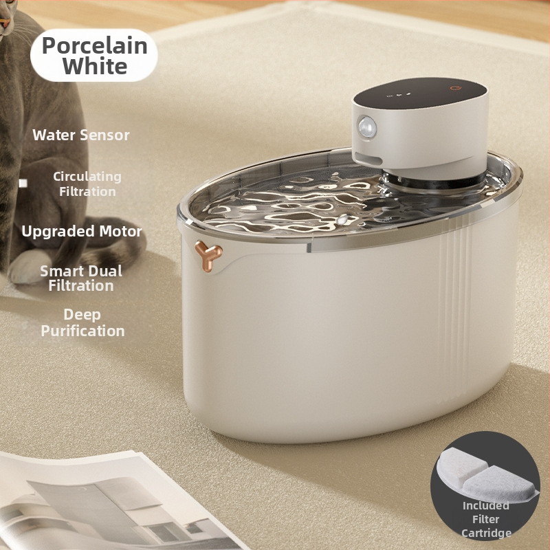 Maekawa фонтан за вода за домашни любимци с автоматично циркулиране и филтрация - демонтиращ се, за кучета и котки, издание 2022, без приложение