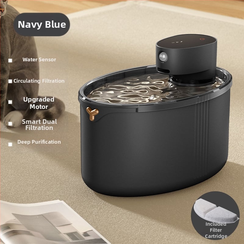 Maekawa фонтан за вода за домашни любимци с автоматично циркулиране и филтрация - демонтиращ се, за кучета и котки, издание 2022, без приложение