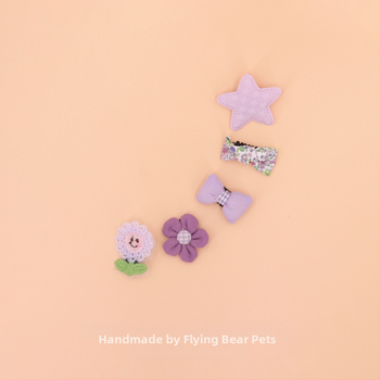 За кучета: малък фиба за коса с панделка - плат, марка Little Flying Bear, универсална употреба, без внос, IP права не са разрешени