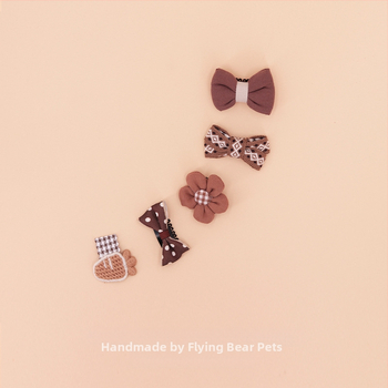 За кучета: малък фиба за коса с панделка - плат, марка Little Flying Bear, универсална употреба, без внос, IP права не са разрешени