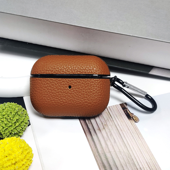 AirPods zaštitna futrola od umjetne kože s teksturom liči, prijenosna, univerzalna, ručna izrada, šifra proizvoda 2025B, mogućnost prilagodbe