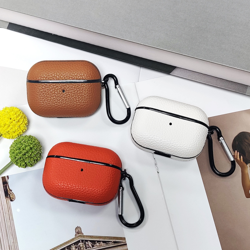 AirPods zaštitna futrola od umjetne kože s teksturom liči, prijenosna, univerzalna, ručna izrada, šifra proizvoda 2025B, mogućnost prilagodbe