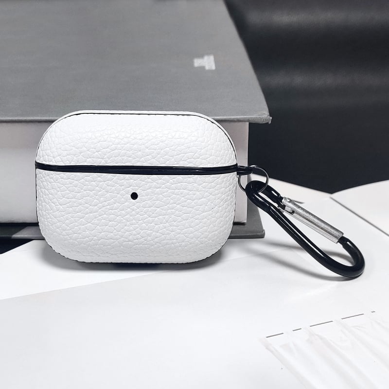 AirPods zaštitna futrola od umjetne kože s teksturom liči, prijenosna, univerzalna, ručna izrada, šifra proizvoda 2025B, mogućnost prilagodbe