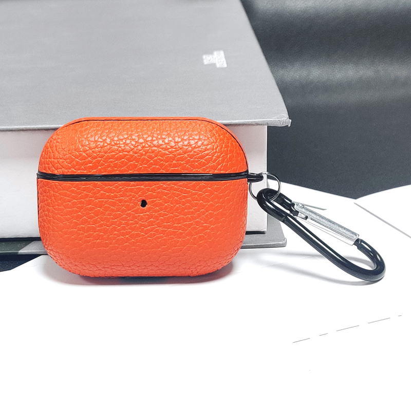 AirPods zaštitna futrola od umjetne kože s teksturom liči, prijenosna, univerzalna, ručna izrada, šifra proizvoda 2025B, mogućnost prilagodbe