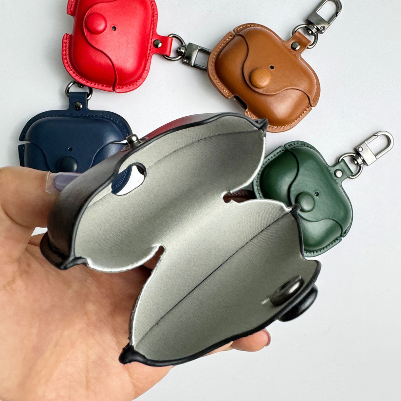 Carcasă AirPods pentru Apple AirPods 2/3/4 și Pro 3 – piele PU, stil piele, imprint, codul produsului E007