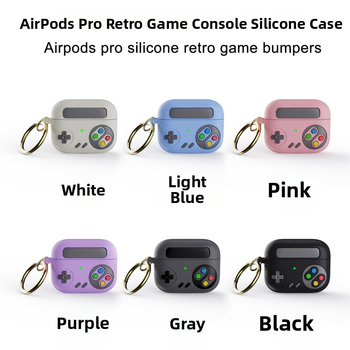 Silikónové puzdro pre AirPods, dizajn retro hernej konzoly, mäkké puzdro, úplné krytie, kreslený štýl, vstrekovacie formovanie