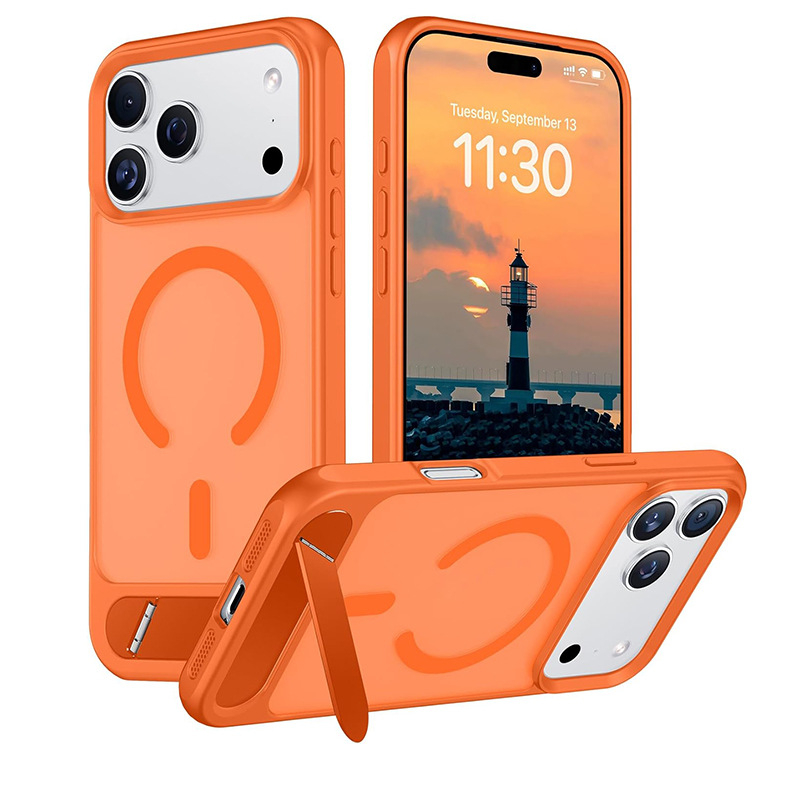 Maska za iPhone 17 Pro Max s ugrađenim držačem i magnetskim pričvršćivanjem, otporna na pad, disipacija topline, antiotisci prstiju