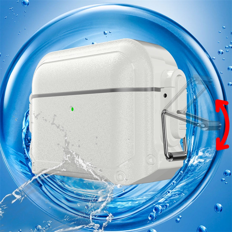 Vodootporan zaštitni kućište s oprugastim poklopcem za AirPods 4. generacije; kompatibilno s AirPods Pro 2 (2. i 3. generacija), Apple Bluetooth slušalice, otporno na padove