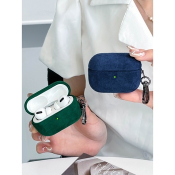 Калъф за AirPods - висококачествен велурен кожен корпус, преносим твърд корпус, универсален, инжекционно формован за Apple и Huawei