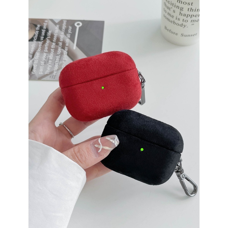 Калъф за AirPods - висококачествен велурен кожен корпус, преносим твърд корпус, универсален, инжекционно формован за Apple и Huawei