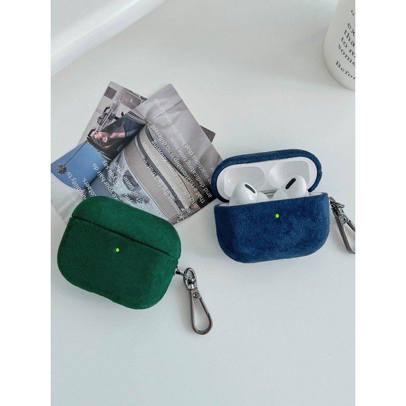 Калъф за AirPods - висококачествен велурен кожен корпус, преносим твърд корпус, универсален, инжекционно формован за Apple и Huawei