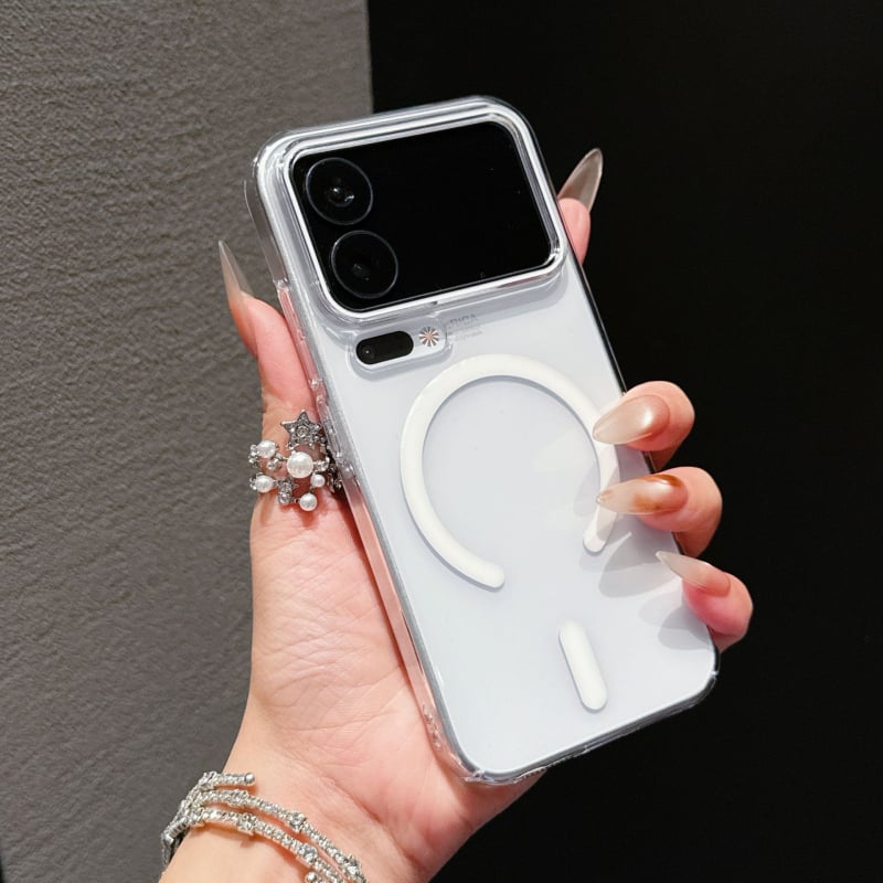 Akrila aizsarg vāciņš Xiaomi 17 Pro Max - magnētiska piesaistīšana, kritiena aizsardzība, minimālisks stils, karstās preses apdare