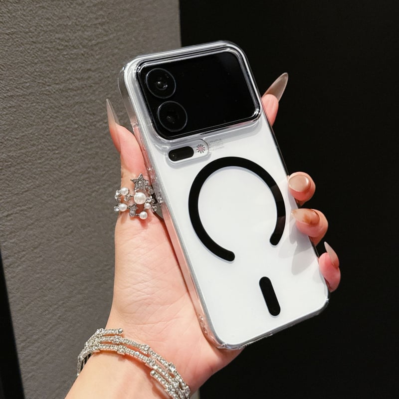 Akrila aizsarg vāciņš Xiaomi 17 Pro Max - magnētiska piesaistīšana, kritiena aizsardzība, minimālisks stils, karstās preses apdare