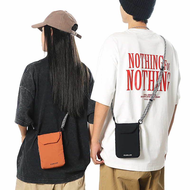 Nylon mini crossbody torba za telefon, japanskog stila, gradska jednostavnost, ljeto 2025, s pretinicom za kartice i ID