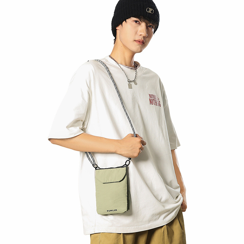 Nylon mini crossbody torba za telefon, japanskog stila, gradska jednostavnost, ljeto 2025, s pretinicom za kartice i ID