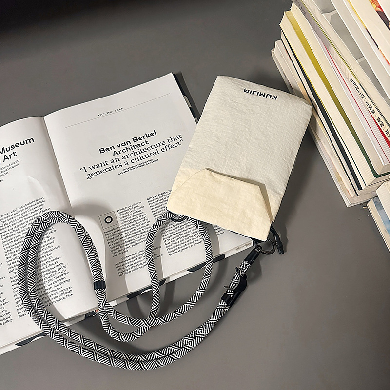 Nylon mini crossbody torba za telefon, japanskog stila, gradska jednostavnost, ljeto 2025, s pretinicom za kartice i ID