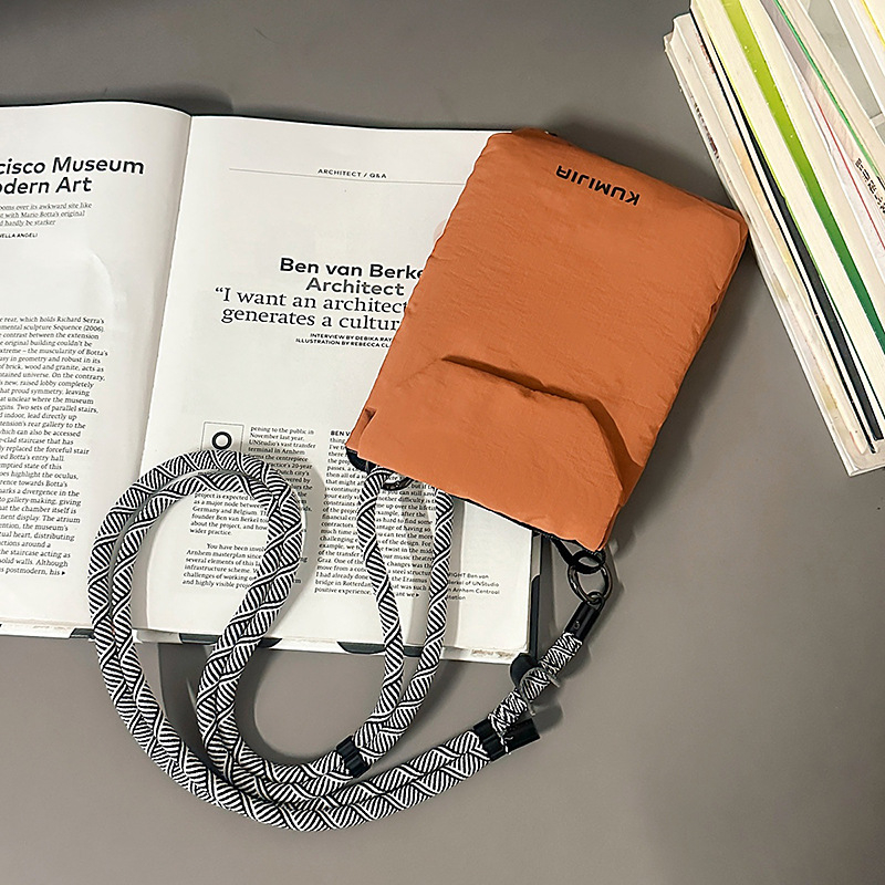 Nylon mini crossbody torba za telefon, japanskog stila, gradska jednostavnost, ljeto 2025, s pretinicom za kartice i ID