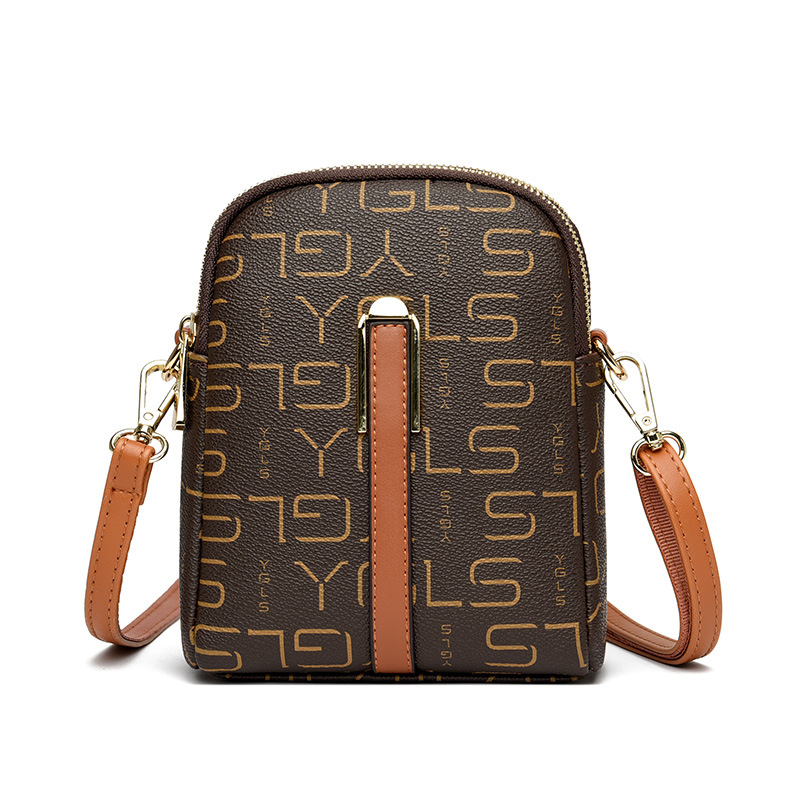 Crossbody kvadratna torba za žene - europsko-američki retro casual stil, PU materijal, zatvaranje na zip, unutarnji džepovi sa zipom i džep za telefon
