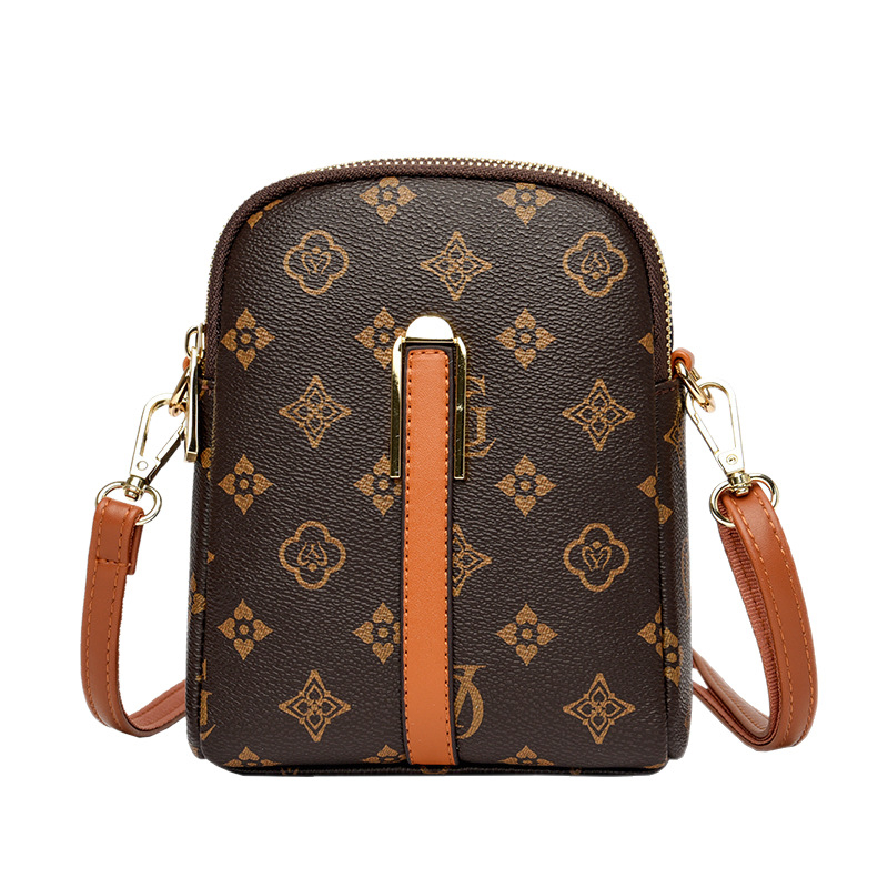 Crossbody kvadratna torba za žene - europsko-američki retro casual stil, PU materijal, zatvaranje na zip, unutarnji džepovi sa zipom i džep za telefon