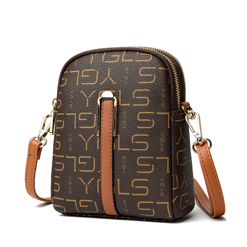 Crossbody kvadratna torba za žene - europsko-američki retro casual stil, PU materijal, zatvaranje na zip, unutarnji džepovi sa zipom i džep za telefon