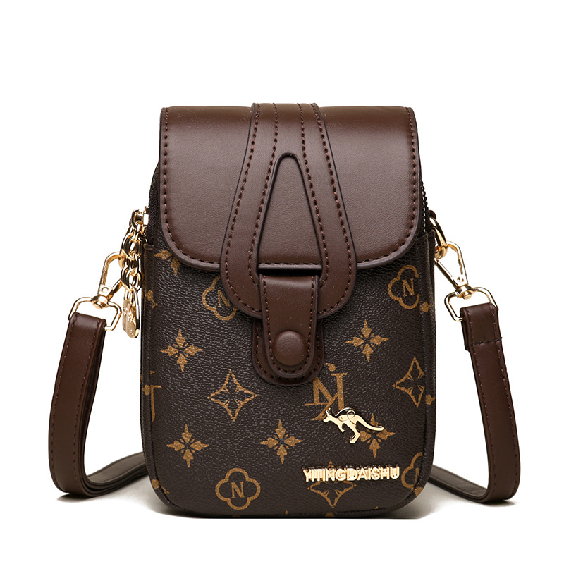 Ženska PU torbica za mobitel, vertikalno kvadratnog oblika, zatvarač, klips za novac, lagana, ljeto 2024