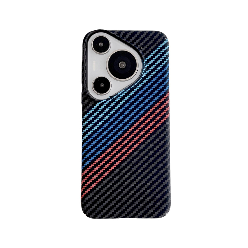 Carcasă de protecție cu model fibră de carbon pentru Huawei P80 Pro și P70 Pro, PC mat, prindere magnetică, rezistentă la șocuri, anti-derapant