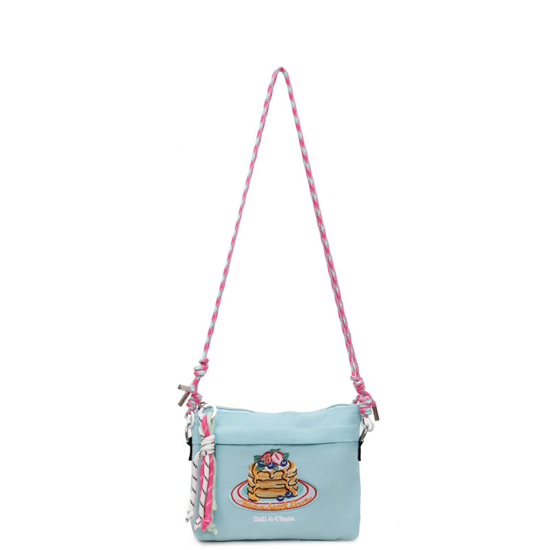 Meow House Ženska crossbody torba u japanskom stilu, izšivana torba za rame, dnevna kozmetička torba, svestrana torba za telefon